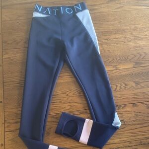 P.E Nation Navy and Light Blue Leggings